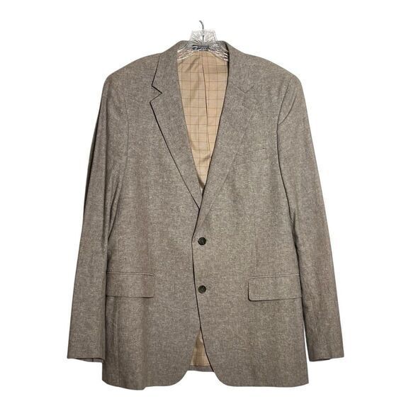 Stafford Classic Fit Sports Coat Mens‎ 42L/42 Long 2-Button Linen Cotton Brown - Picture 1 of 9